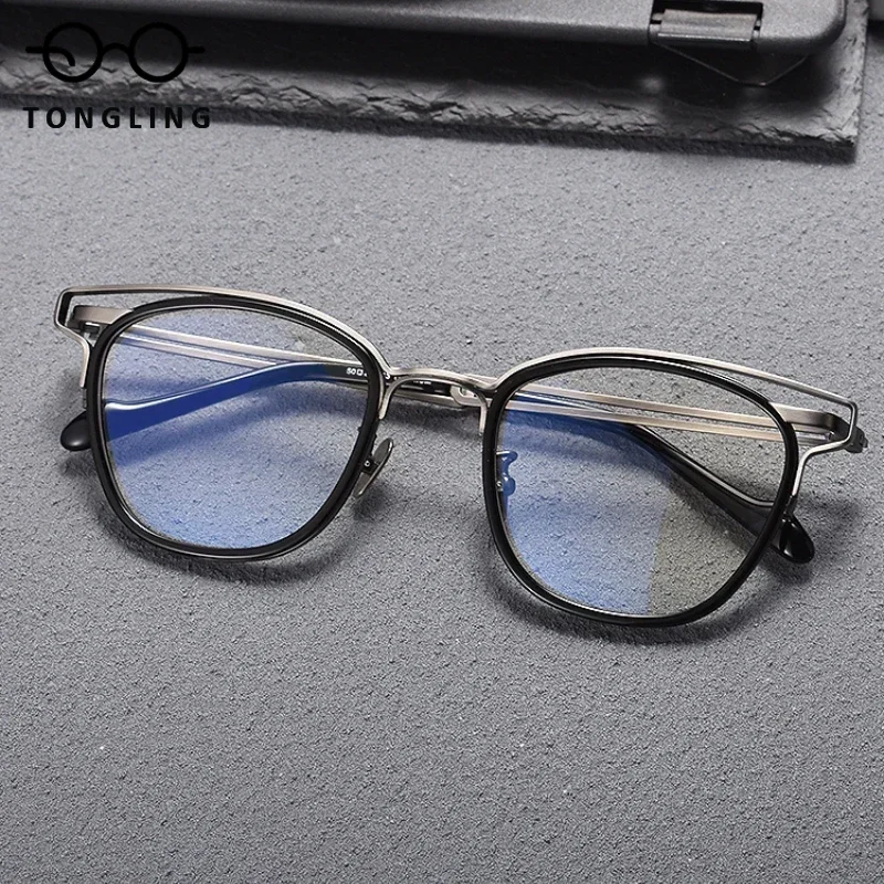 Ultralight pure titanium vintage handmade panels feature butterfly frames full frame large face unisex