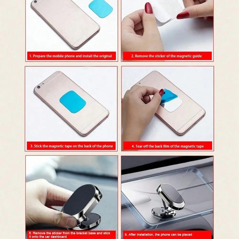 Soporte plegable para teléfono magnético para coche, multiángulo, rotación ajustable, soporte para teléfono móvil, imán Universal, soporte de montaje para salida de aire