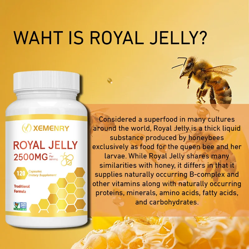 Royal Jelly 2500mg - Joint Support, Antioxidant - Non-GMO and Gluten Free Formula