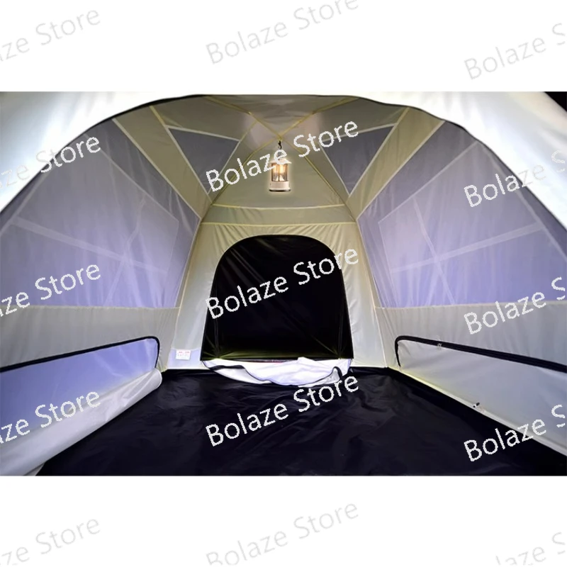 Outdoor portable folding full-automatic quick opening camping thickened rainstorm proof sunscreen