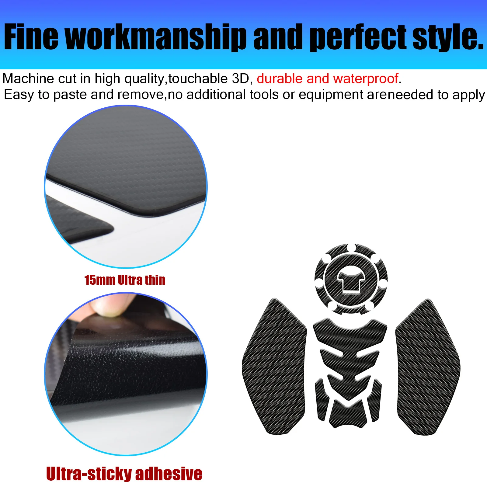  لهوندا CBR 600RR 2003-2006 CBR600 RR دراجة نارية الملحقات مكافحة زلة خزان الوسادة ثلاثية الأبعاد الجانب الغاز قبضة الركبة حامي ملصق #3