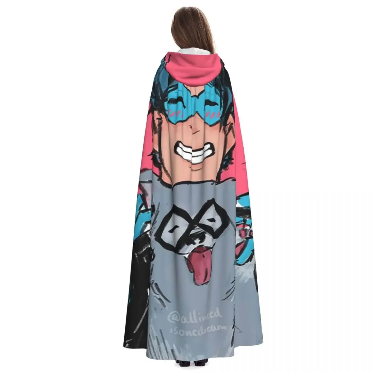 Nightwing And Bitewing Ico عباءة طويلة بقلنسوة الساحرة في القرون الوسطى زي تنكري كيب الهالوين مصاص دماء الكبار للجنسين #3