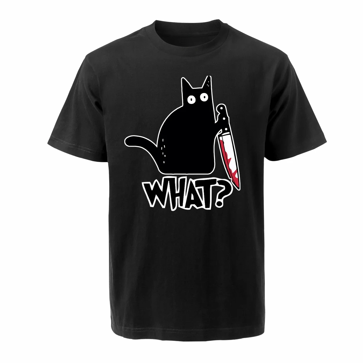 Cute cats what T shirt men summer new tee shirts balck cat short sleeve cute fashion animal cats tops tees cotton streetwear2024