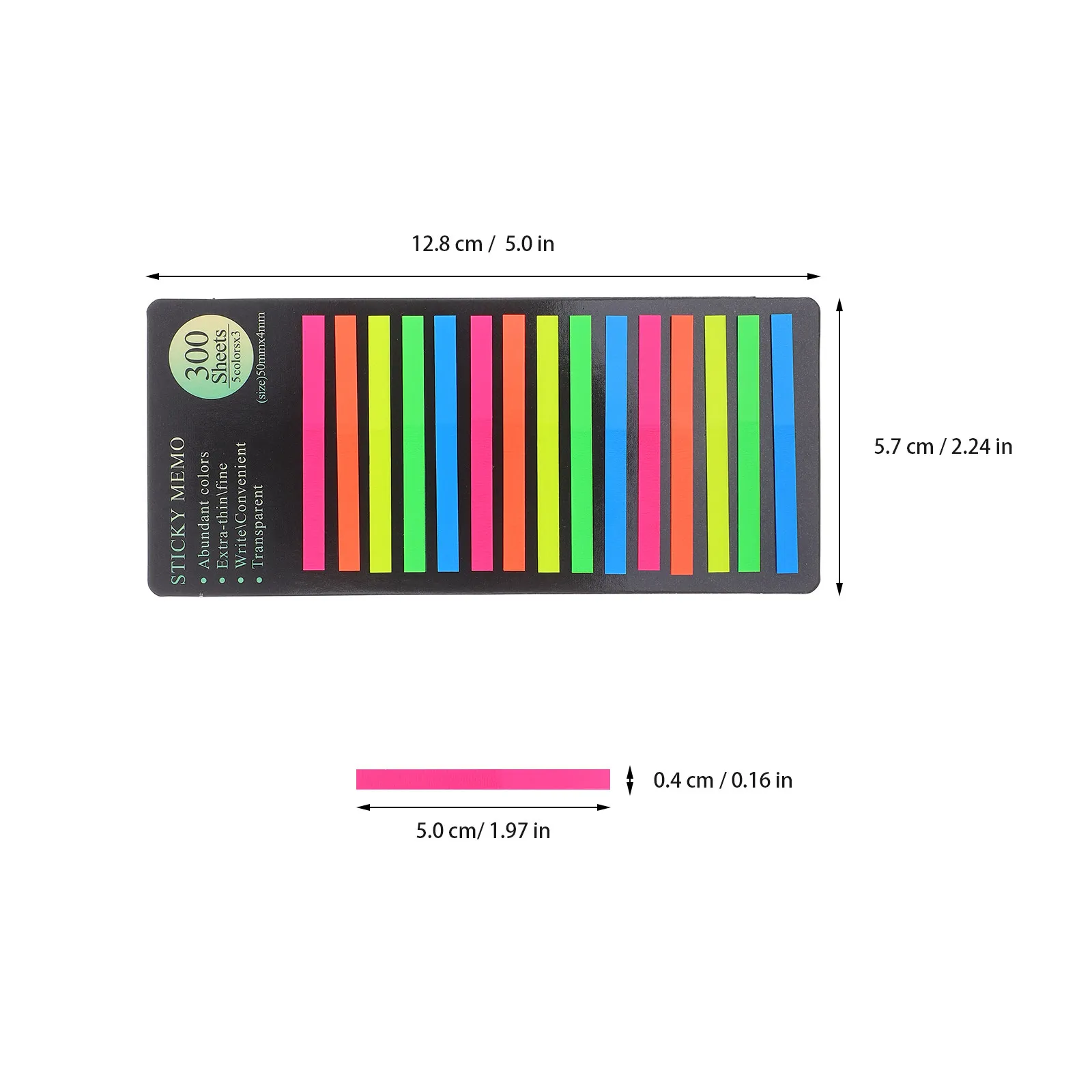 1800Pcs Clear Long Strip Index Tabs Pet Material Sticky Page Markers for Annotating Books Notebooks Journals Planners Binder