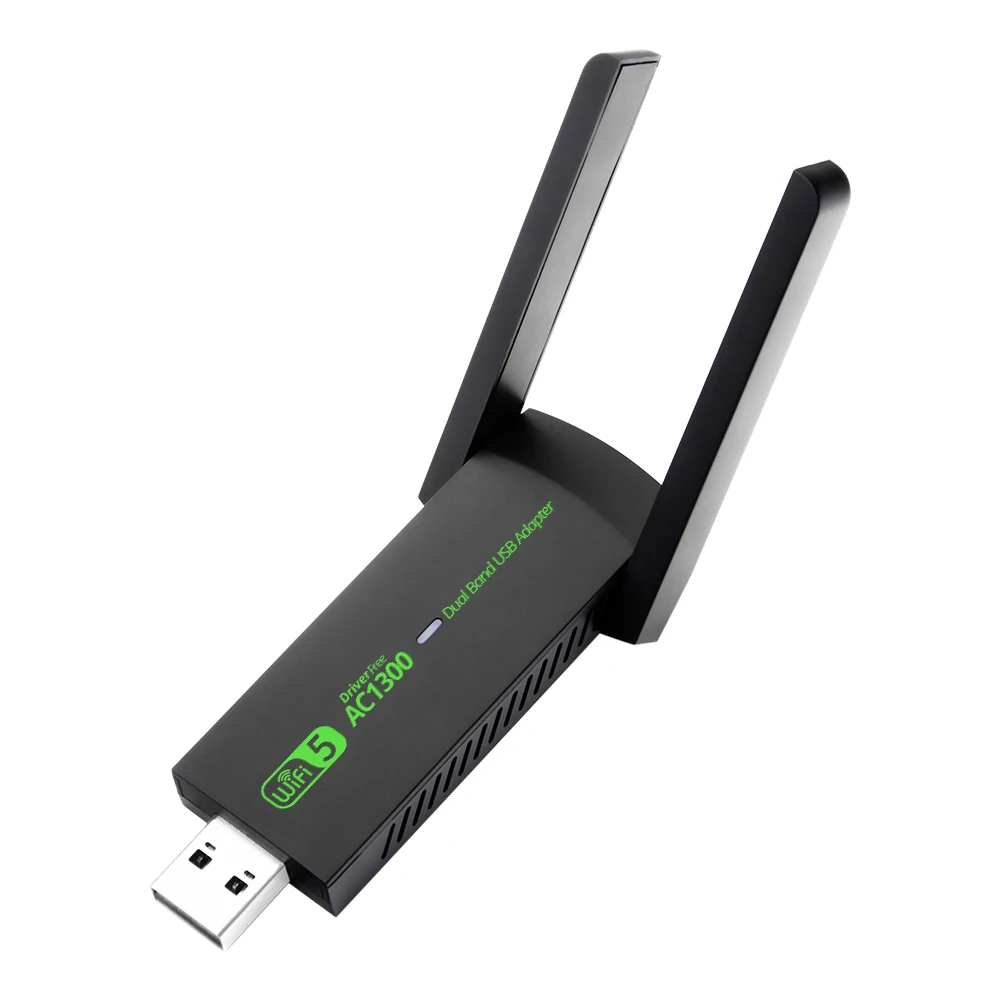 USB 2.0  WiFi Adapter 1300Mbps Wireless Network Adapter WiFi Dongle Dual Band 2.4GHz 5GHz For Win7/8/10/11, Linux OS, MAC OS