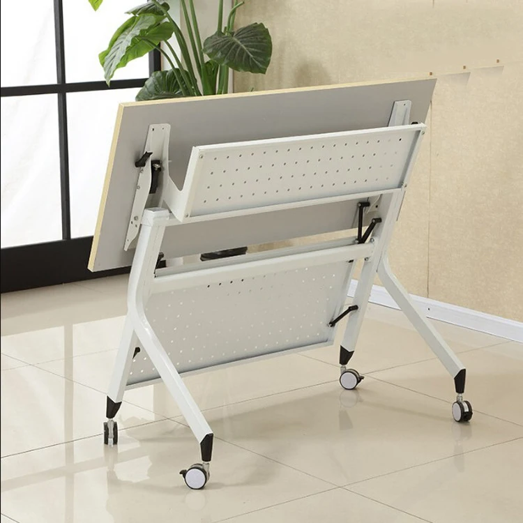 Folding Conference Table and Chair for Small Mobile Office Furniture Training Meetings Portable Lightweight Desk Set for