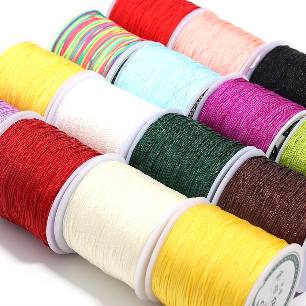 100Yards / Roll 0.8mm hilo de cable de nylon pulsera de cable de Macrame de nudo chino cadena trenzada hilo de perlas de boquillas de bricolaje