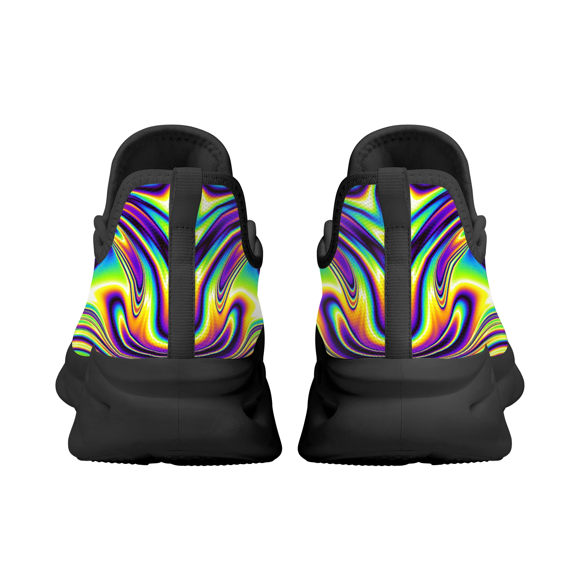 INSTANTARTS Fashion Trippy Colorful Mesh Breathable Outdoor Shoes Comfortable Casual Shoes Spring Running Shoes Soft Flat Shoes