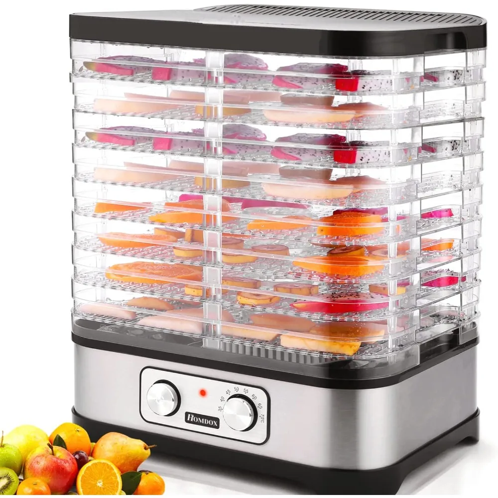 

Food Dehydrator Machine, 8 Trays 400 Watts Adjustable Temperature Controls for Jerky, Meat, Beef, Fruit