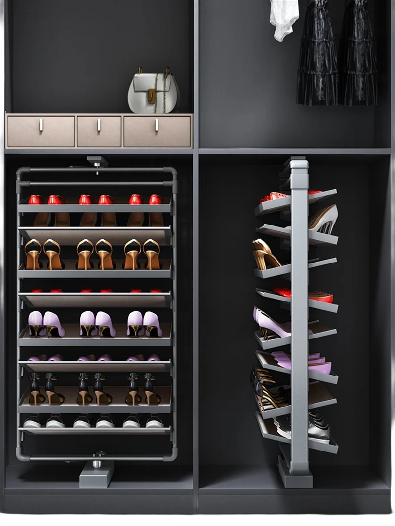 360 degree rotating multi-functional shoe cabinet rotating multi-layer