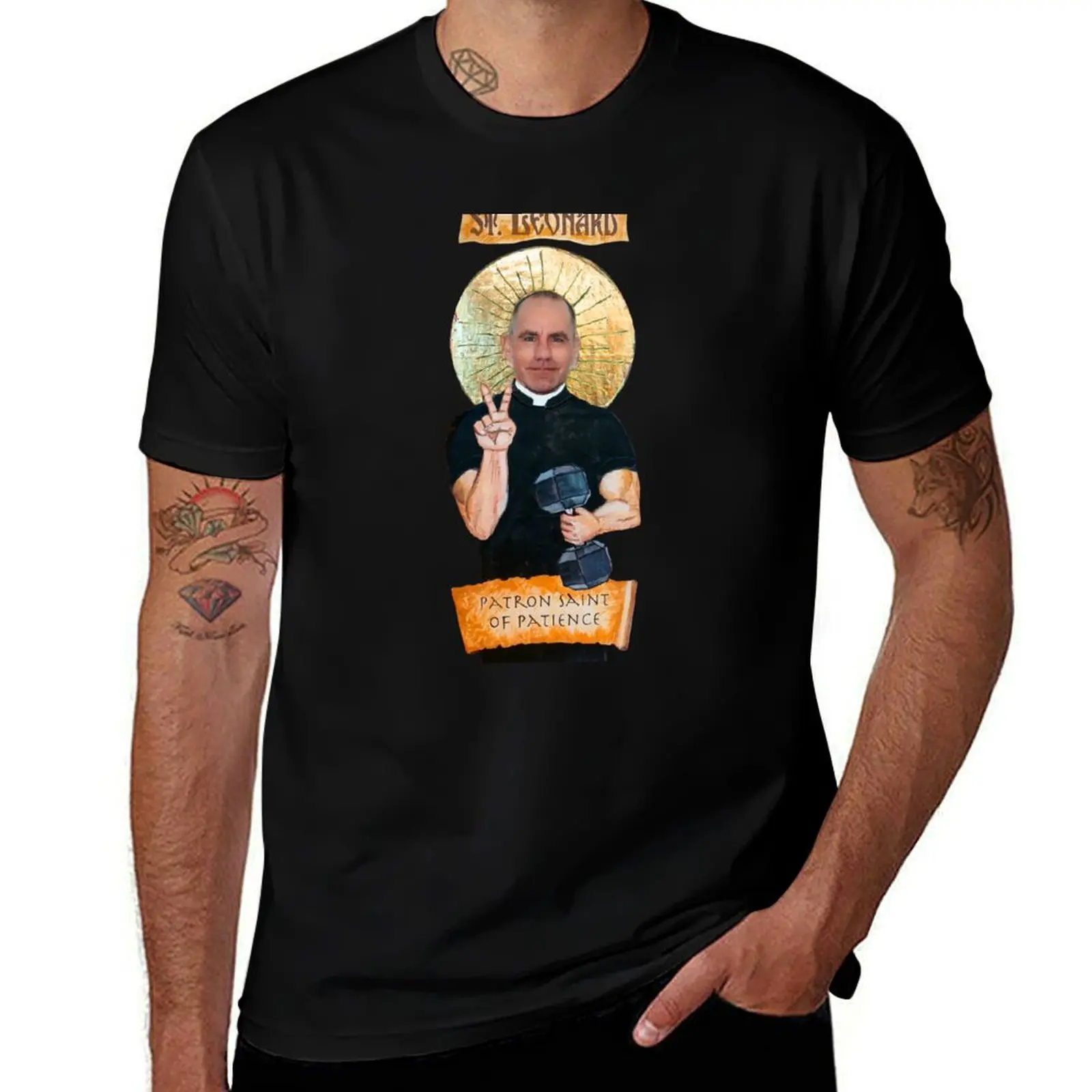 

Fr Len, Patron Saint of Patience T-Shirt man t shirt graphic T-Shirt