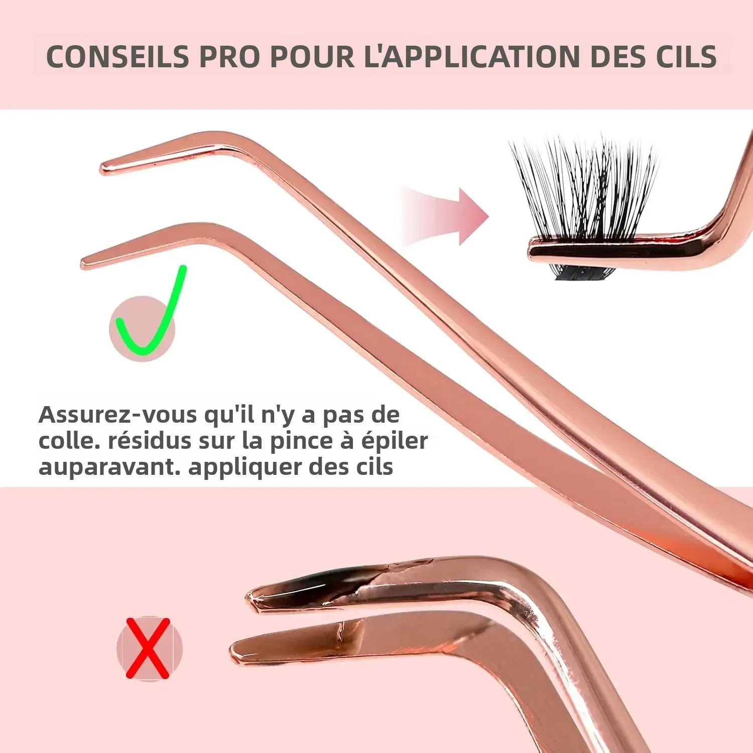 Pinça de cílios 2 em 1 com pente, pinça de cotovelo de aço inoxidável, colocação de precisão para aplicação diy de cílios postiços