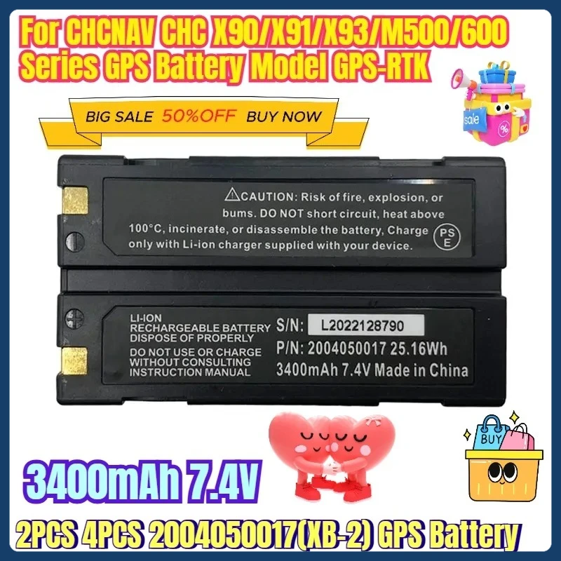 

3400mAh 7.4V 2004050017(XB-2) GPS Battery for CHCNAV CHC X90/X91/X93/M500/600 Series GPS Battery Model GPS-RTK