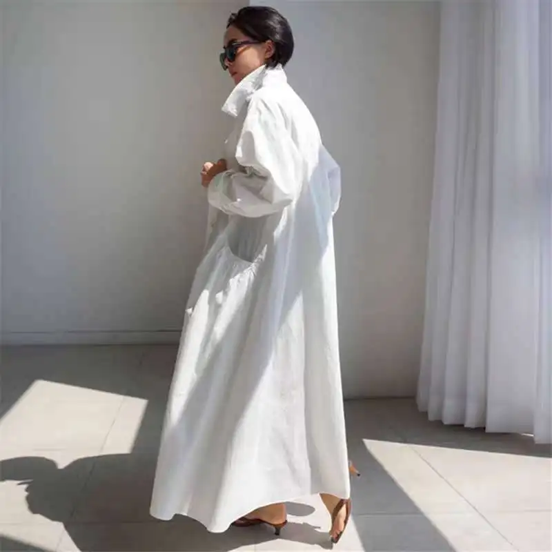 Loose Plus Size Shirt Skirt Over The Knee Long Dress Bf Student Fashion Cape Shirt Slimming Baby Base Shirt