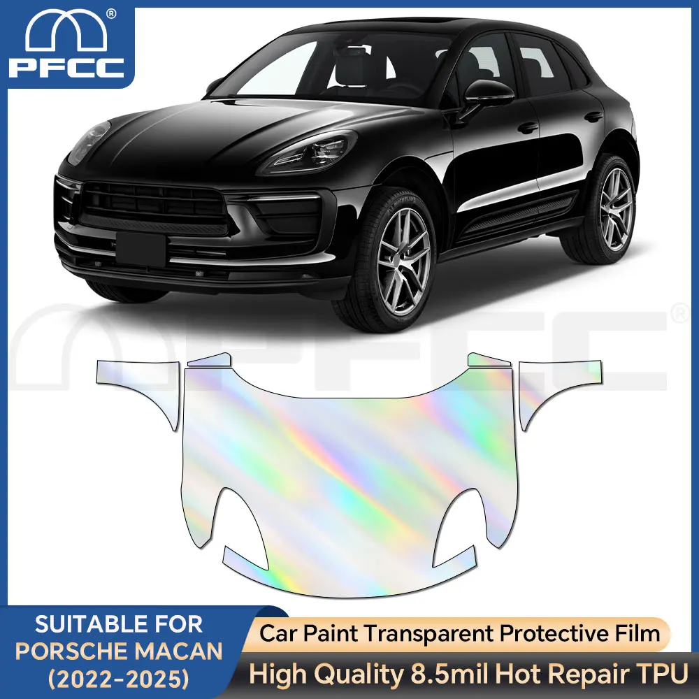 

Преобразная защитная пленка для краски для Porsche Macan bazy S Turbo 2022-2024, прозрачный бюстгальтер PPF, самовосстанавливающаяся наклейка на тело, аксессуары