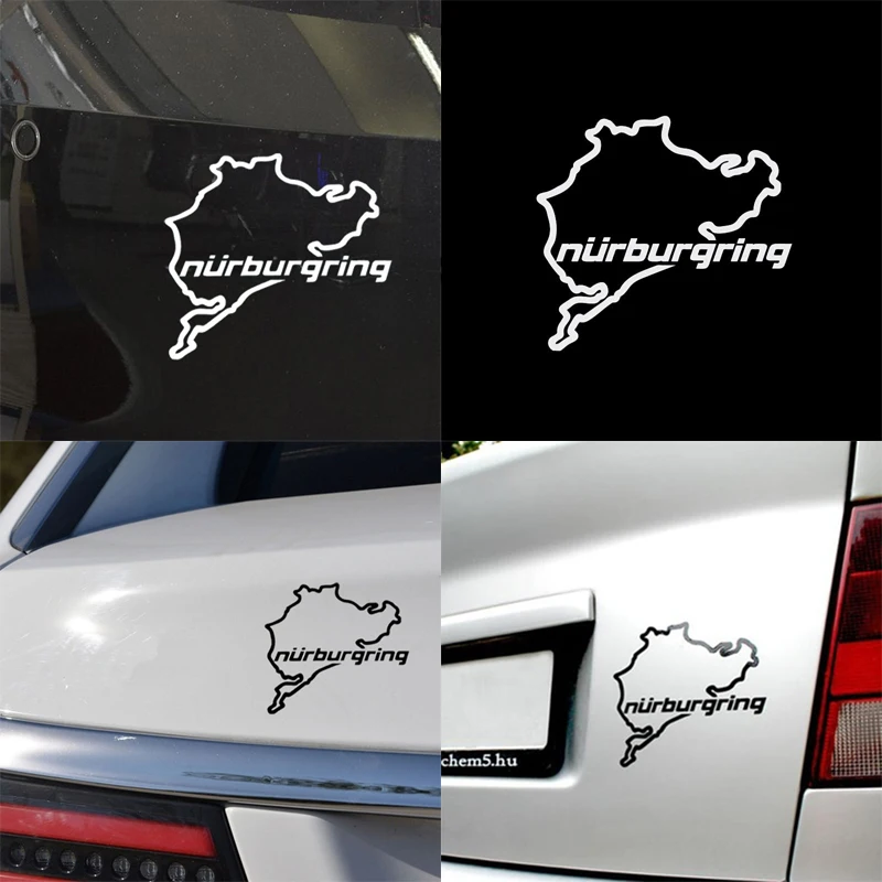 PVC Car Styling Racing Stickers Nurburgring Creative Window Decals for Vehicles 2