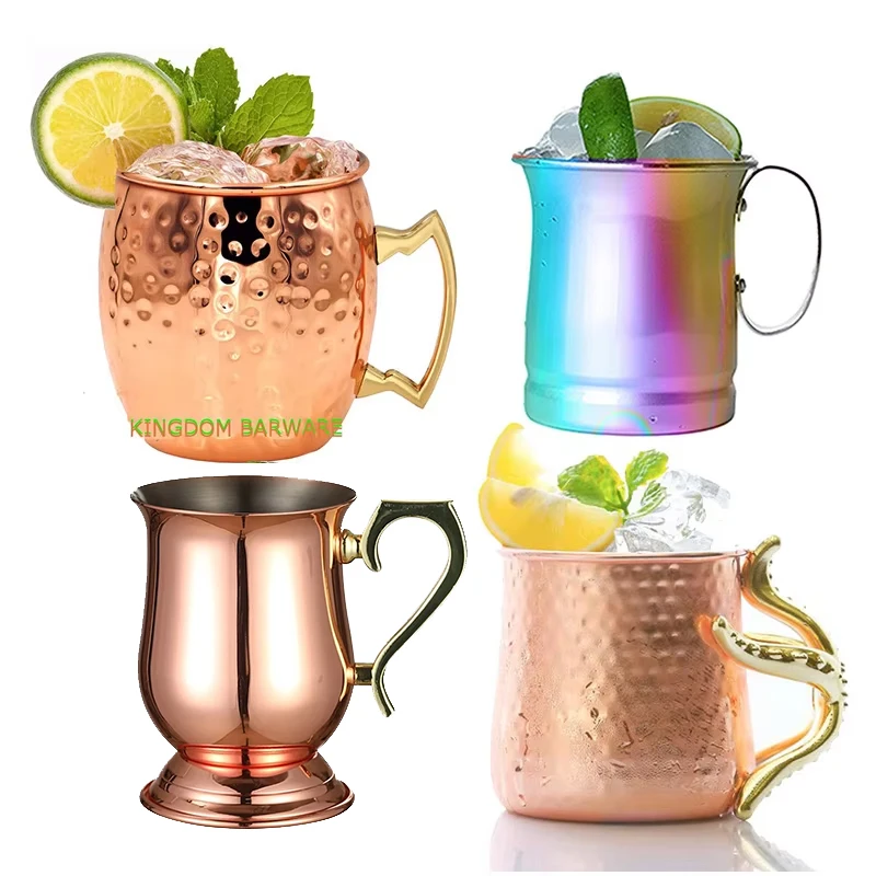 Кружка для Moscow Mule из нержавеющей стали с медным покрытием, в форме барабана, для пива, кофе, воды, стеклянная посуда для напитков