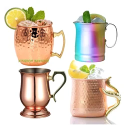 Hammered Copper plated Stainless Steel Moscow Mule Mug Drum-Type Beer Cup Coffe Cup Water Glass Drinkware
