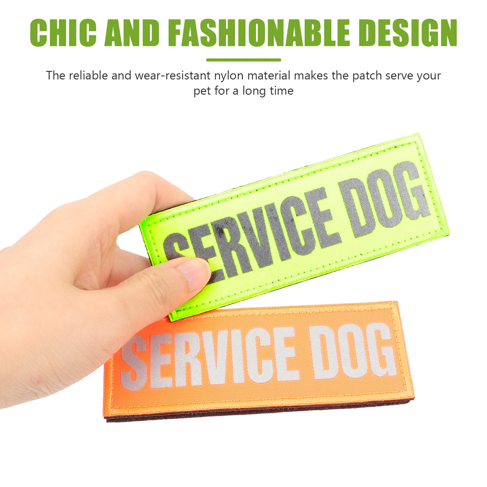 

4pcs Pet Service Dog Sticker Decorations Reflective Harness Tags Patches Nylon Comfortable Breathing Lightweight Easy Wear