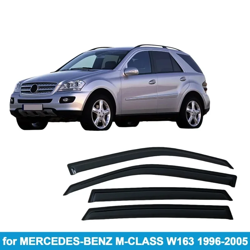 Transparent Injection Molding Side Window Rain Guards Thickened Wind Deflectors Fit Mercedes-Benz M-Class W163 1996-2005