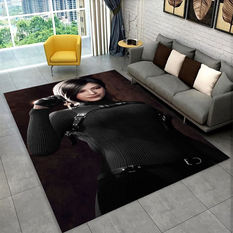 3D R-Resident Evil Leon Game Cartoon Carpet Rug for Bedroom Living Room Sofa Playroom Doormat Home Decor,Kid Area Rug Non-slip