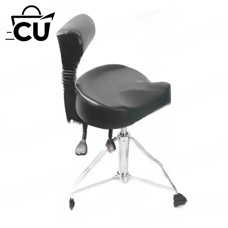 Professional Pneumatic Lift Drum Throne 360° Swivel Saddle Drum Stool Adjustable Height Drummer Seat for Stage Studio