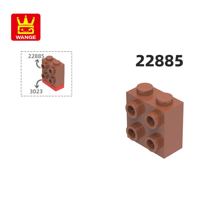 Wange  22885  100g/77PCS 1x2x1 2/3 with Studs on 1 Side Block Moc Compatible with Brick DIY Children's Toy Assembly