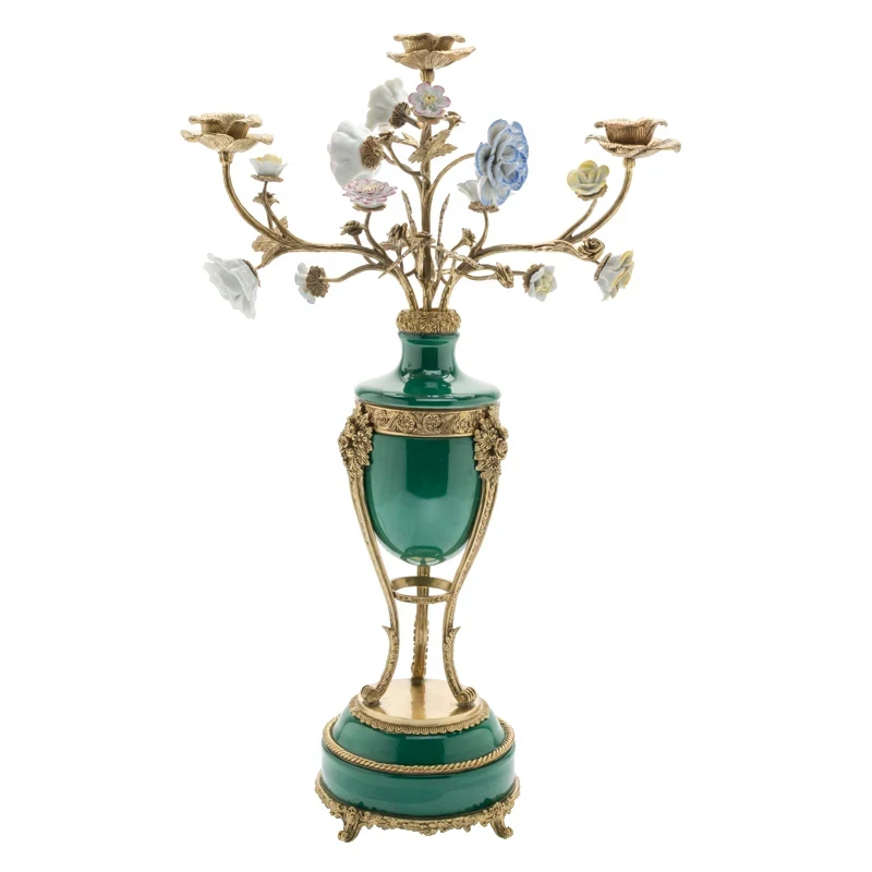

multi-European retro lamp ceramic and brass candltick holder sale