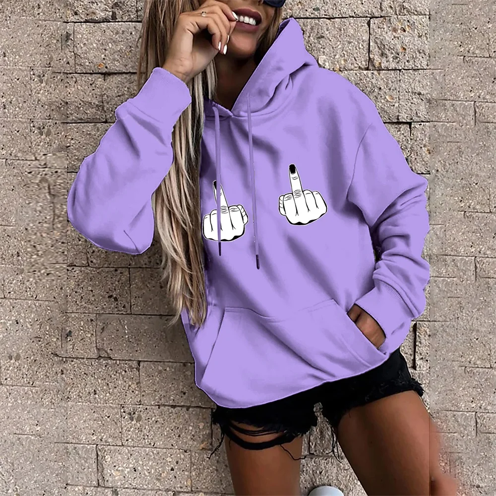 Sudadera con capucha para mujer, Top de manga larga con bolsillo suelto, Jersey informal para chica, ropa de calle para otoño