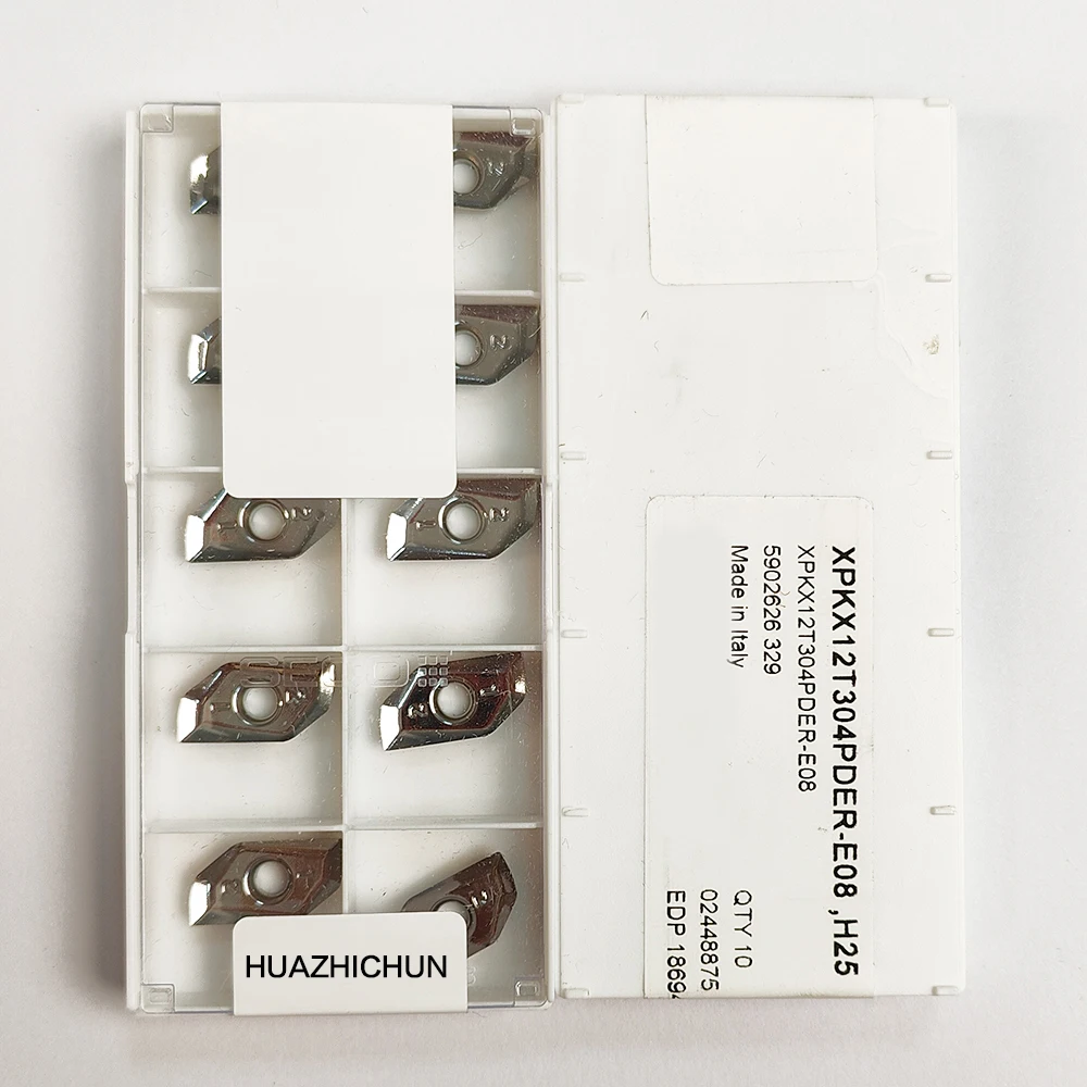 

HUAZHICHUN XPKX12T304PDER-E08, H25 Фрезерные пластины Токарные инструменты