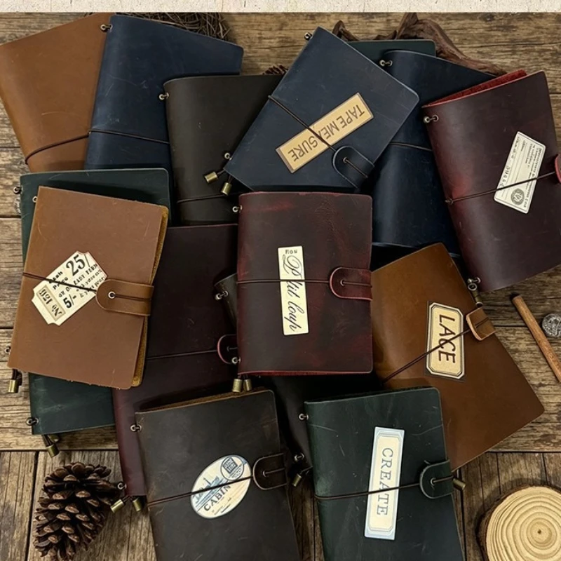 Crazy Horse Leather A5 Travelers Notebook Refillable Journal Vintage Diary Handmade Writing Sketchbook Portable Loose Leaf Gifts view 4