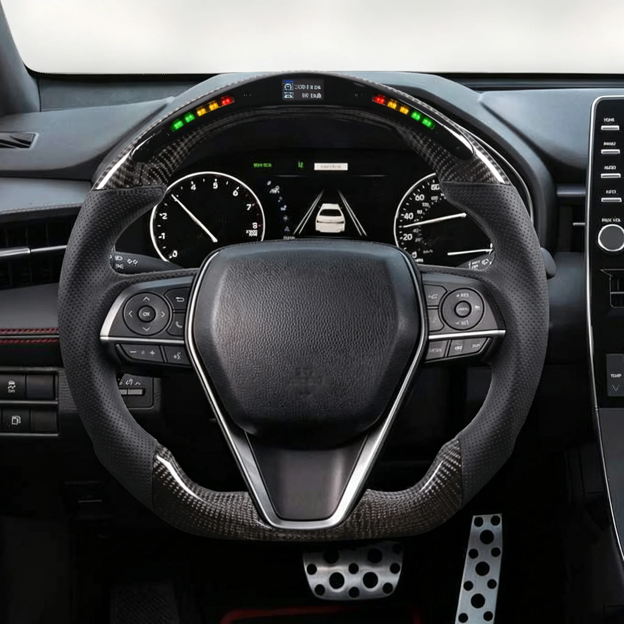 Custom LED Carbon Fiber Steering Wheel for Toyota Camry, Avalon Old Car Model Exclusive Racing Style Upgrade Mod Accessories