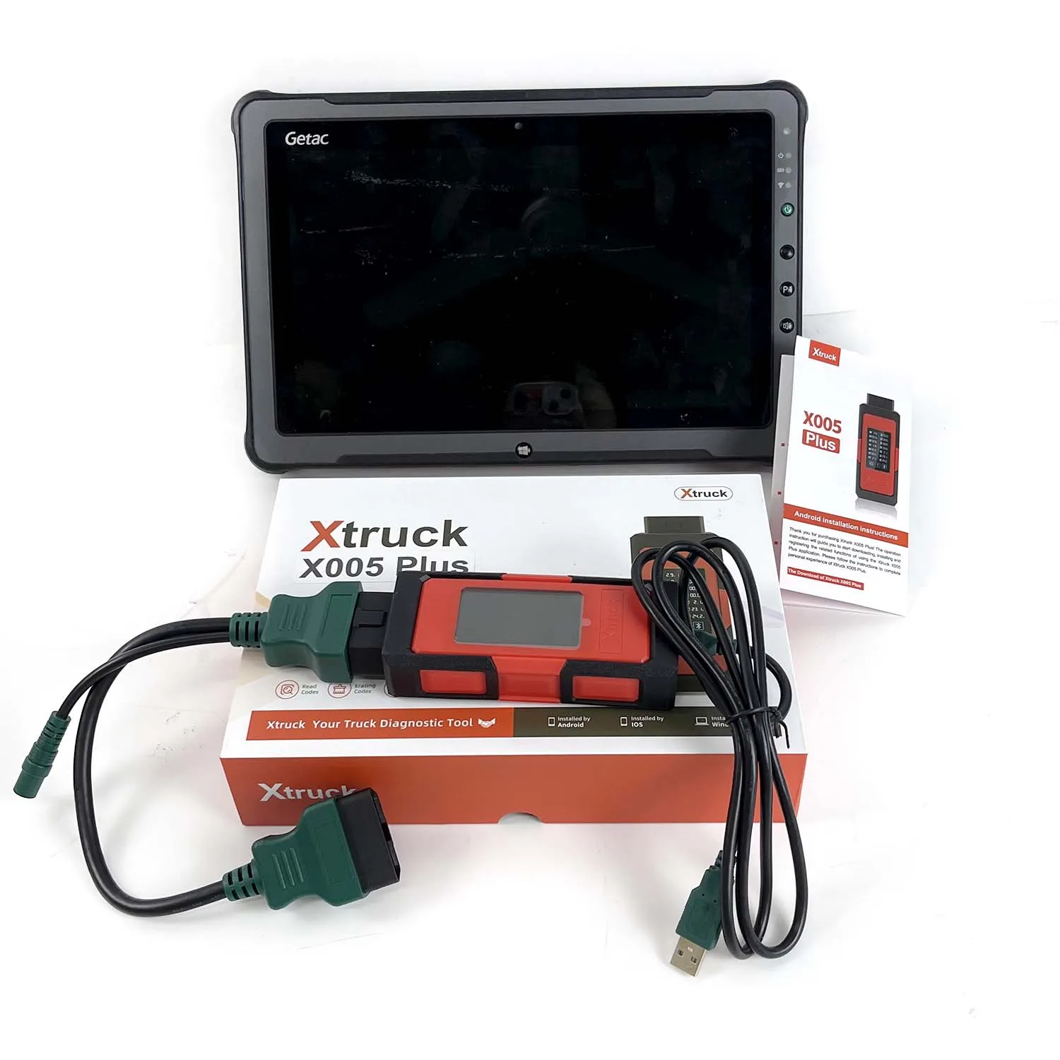 

Xtruck X005 Plus Intelligent Diagnosis ECU Quick Flashing Post-Processing Diagnosis Vehicle Type System Support Sinotruck+Tablet