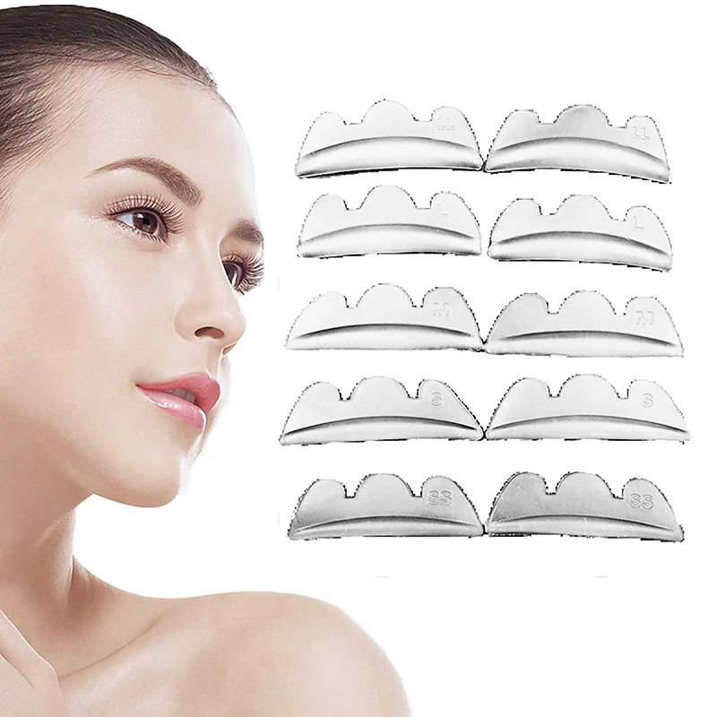 Soft Silicone Eyelash Perm Pads, 3D Lash Lifting, Aplicador Curler, Perming Rods, Escudo Maquiagem Ferramentas, Acessórios do salão, 5Pairs