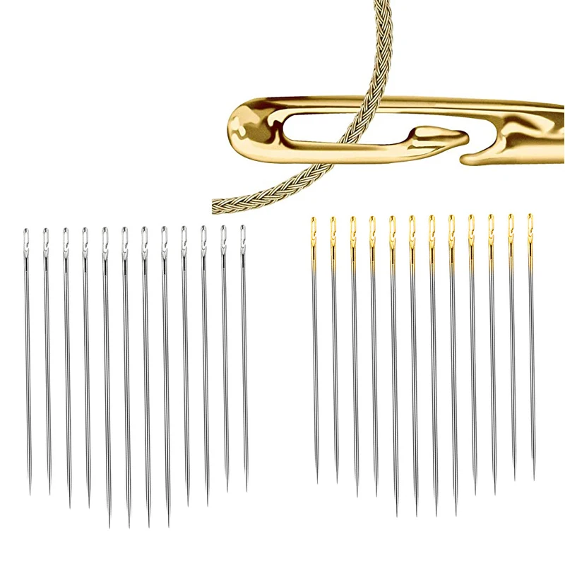 24Pcs/set Self Threading Sewing Needles Hand Sewing Embroidery Needles For DIY Sewing and Mending Easy Side Threading