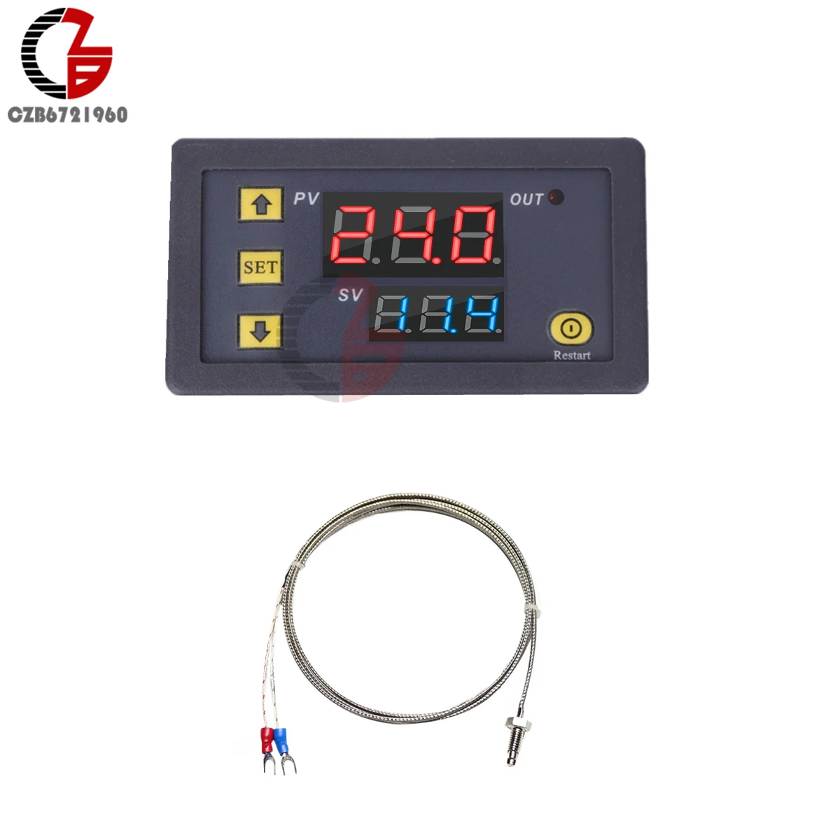 Imagem -03 - Controle de Temperatura Digital Led W3230 Regulador Termostato Controle de Calor e Resfriamento Termorregulador Linha de Sonda dc 12v 24v ac 110220v