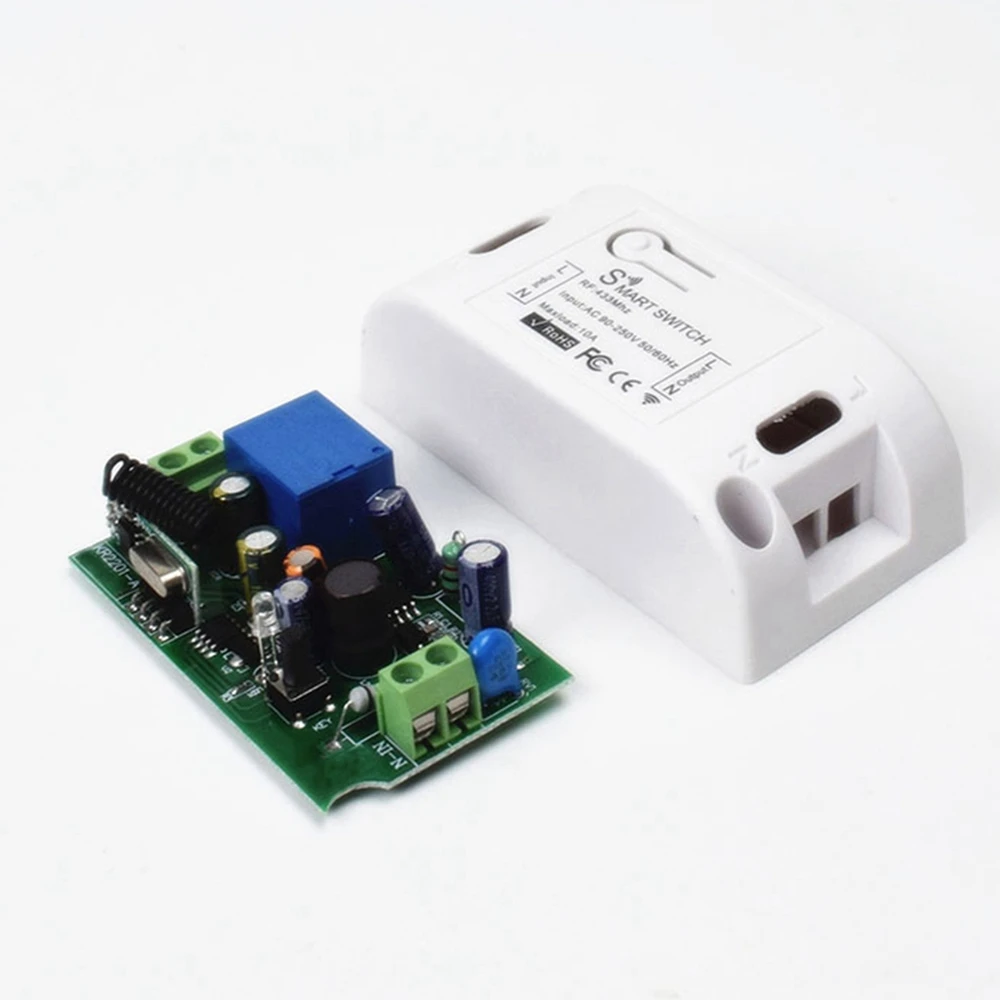 Interruptor de Luz Sem Fio Em Casa Inteligente, RF 433 MHz, Controle Remoto, AC 110V, 220V, Receptor, Botão, Interruptor Da Lâmpada Do Teto Do Quarto