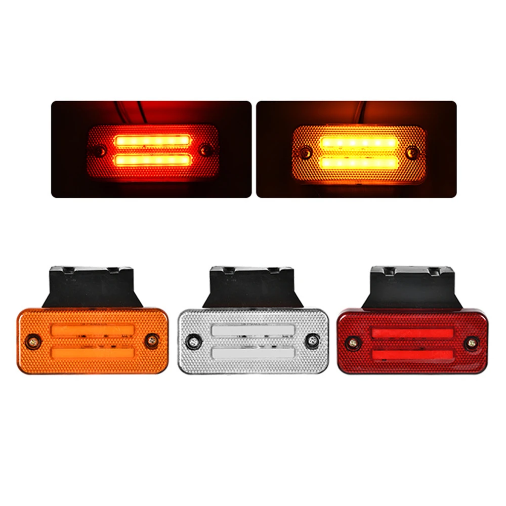 10Pcs LED Trailer Clearance Lights 12V 24V Truck Strobe Lights With Bracket Caravan Side Position Signal Lamp Red White Amber