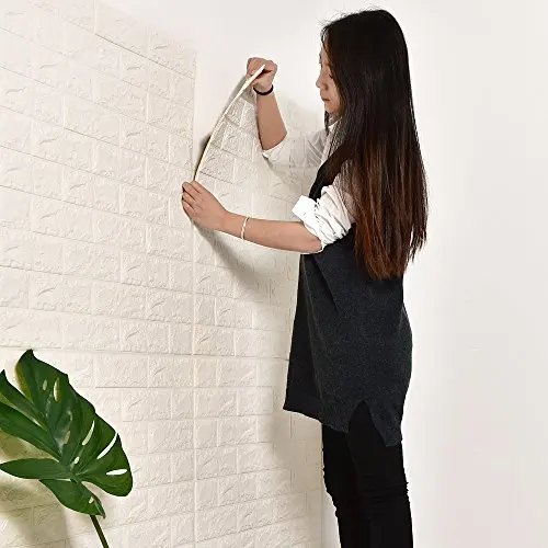 

3D Brick Wall Stickers DIY Self Adhensive Decor Foam Waterproof Wall Covering Wallpaper For TV Background Kids Living Room