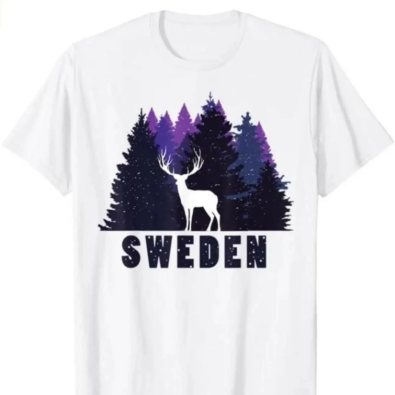 Sweden Moose T Shirt Funny Landscape Nature Scandinavia Geschenk NEU vintage Washed homme Soft Versatile Casual