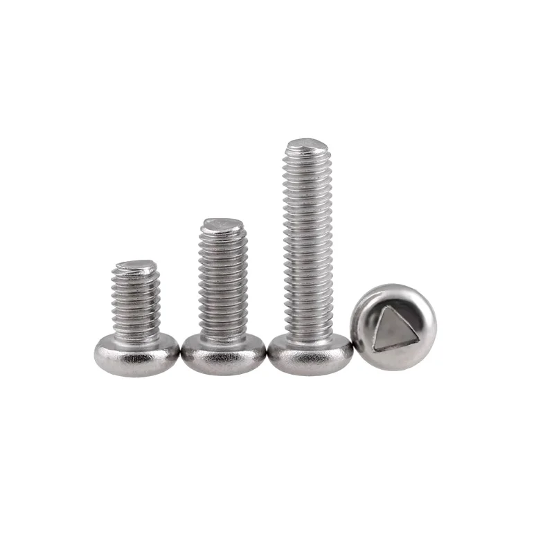 304 stainless steel pan head triangle groove screw special round head inside triangle anti-theft machine screw bolt M3M4M5M6