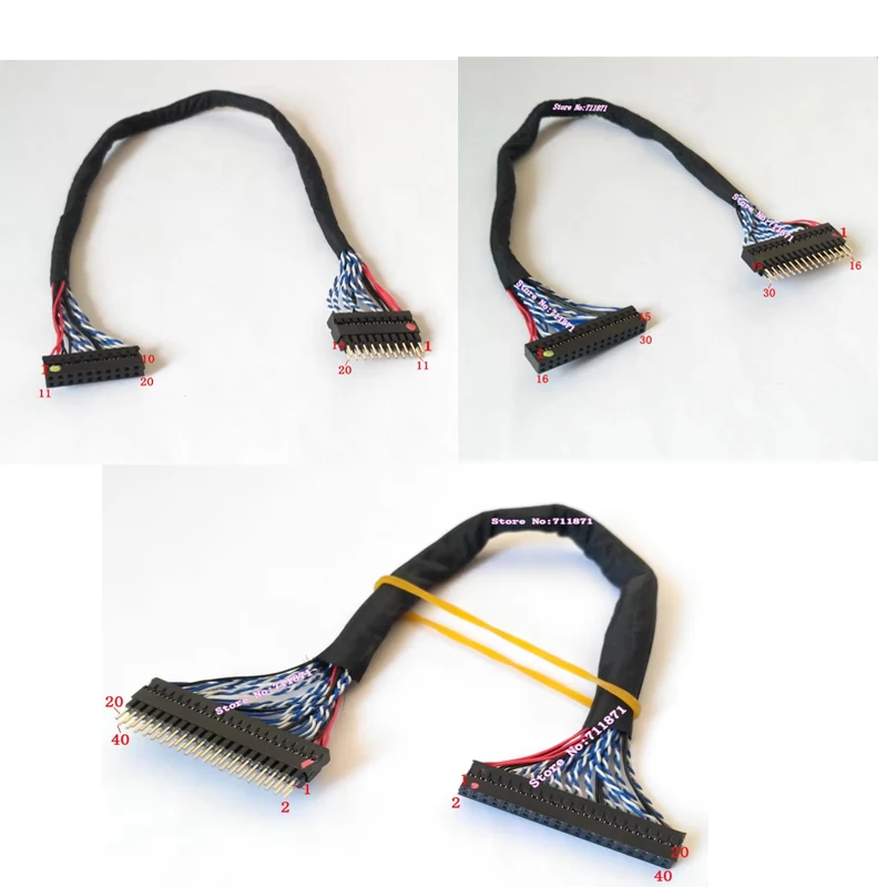 Male to Female 20 30 40 Pin LVDS Extension Cord Cable 40 30 20Pin Lcd Screen cable Extend Line LVDS Screen Cable Lengthen Wire