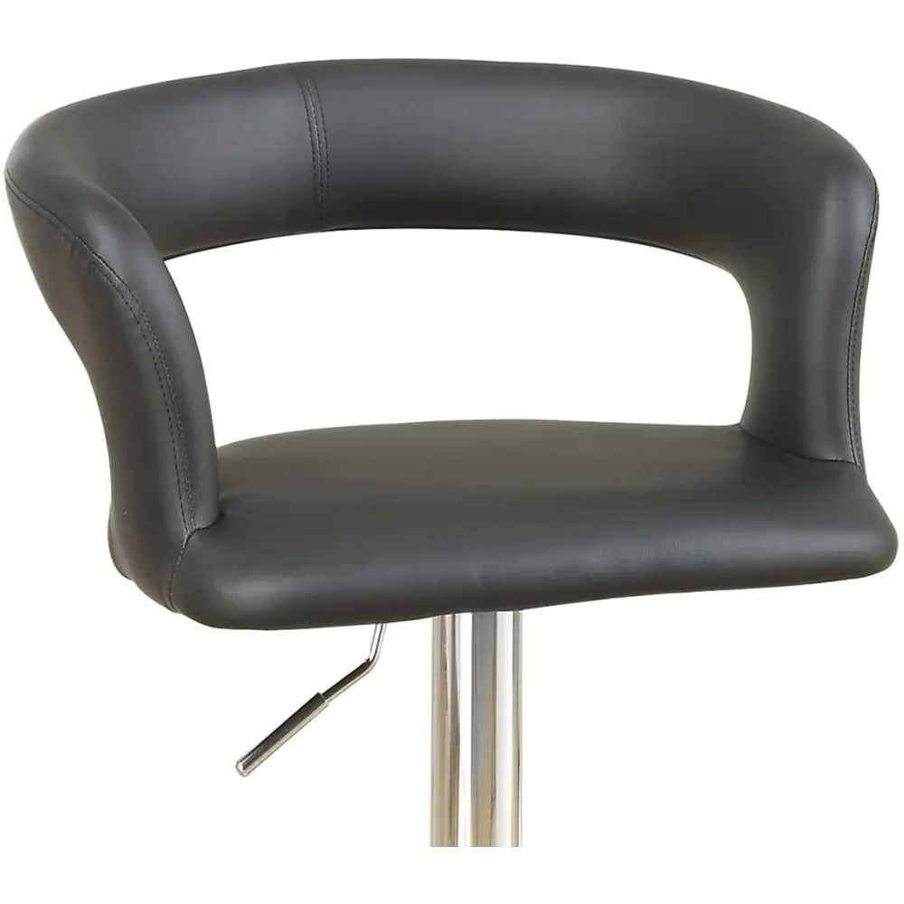 เก้าอี้บาร์ทรงสูง ชุด 2 ตัว ปรับความสูงได้ เก้าอี้สำหรับเคาน์เตอร์ครัว สีดำ