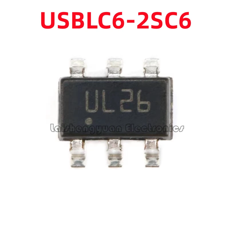 10PCS genuine SMT USBLC6-2SC6 SOT-23 chip ESD protector TVS display 100% brand new chip