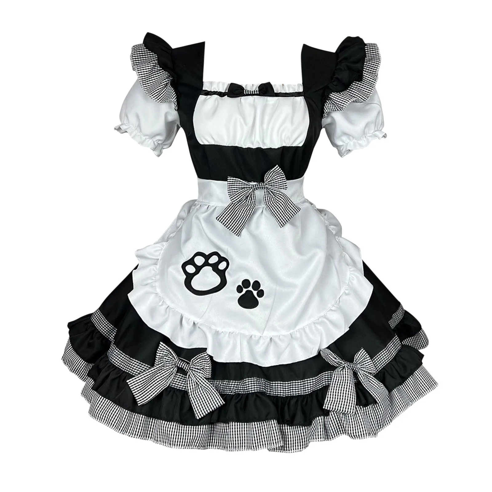 Lolita Cat Girl Maid Dress Maid Cosplay Costumes Plus Size Apron Waitress Maid Outfit Anime Cute Girl Party Stage Costumes S-5XL