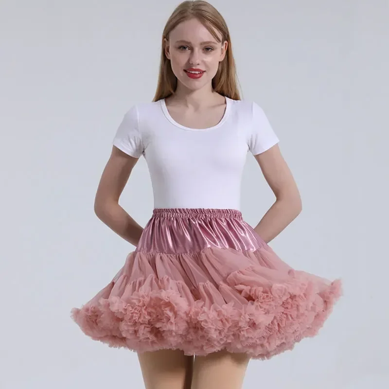 ARBXD Women Tutu Skirt Solid Fluffy Tulle Princess Ball Gown Pettiskirt Ladys Ballet Party Performance Dress for Women's clothes