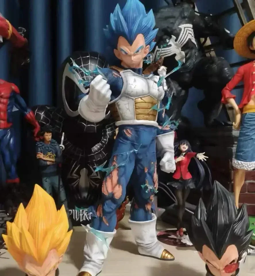 Dragon Ball Anime Figure, Vegeta IV, Tête Carimplantée à Trois Têtes, Figurine d'Action, Décoration de Bureau Périphérique, Jouets Cadeaux d'Anniversaire, 52cm