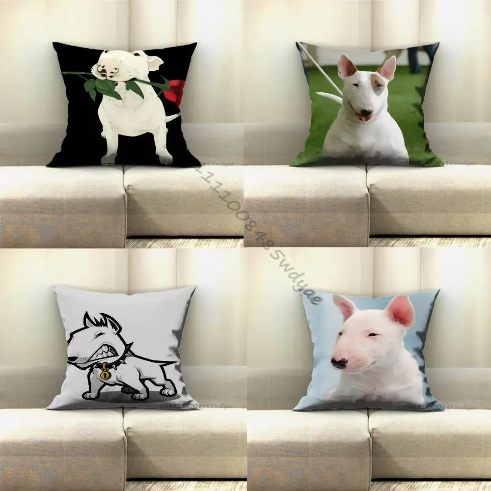 

Funny Bull Terrier Dog Pillow for Sofa Seat Chair Decorative/Modern Home Decor Print Throw Cushion