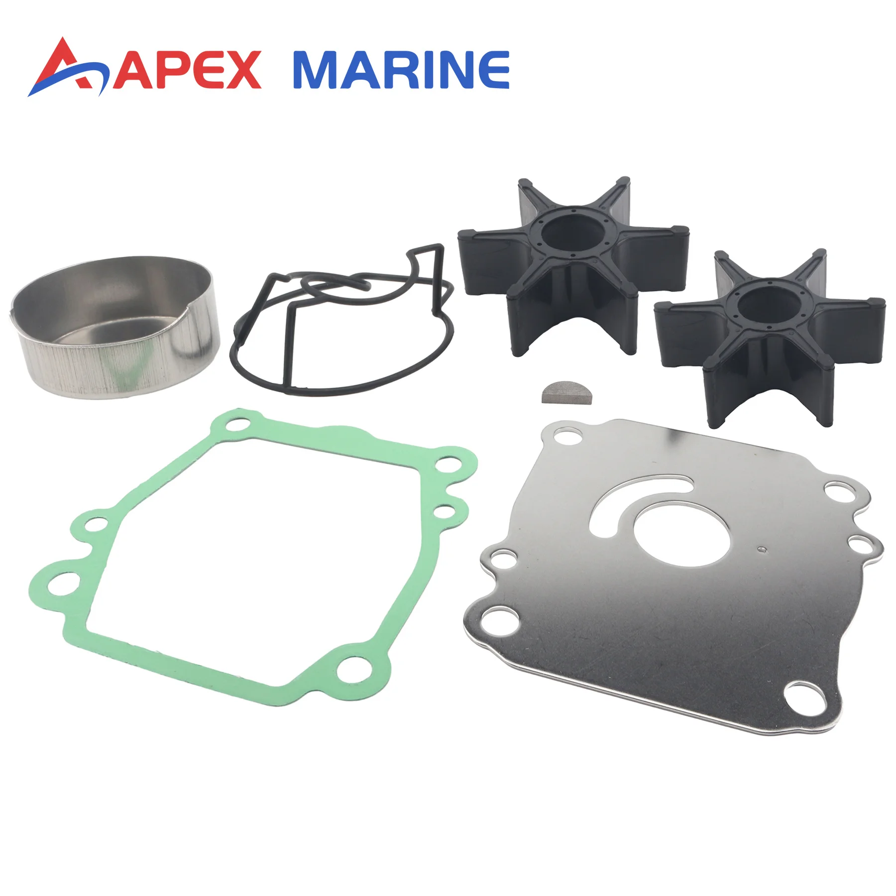 Fits for Suzuki 4-Stroke Outboard 50HP 60HP DF50V DF60V 2014+ Water Pump Service Kit with 2 Impellers and Insert Cup 17400-99E12
