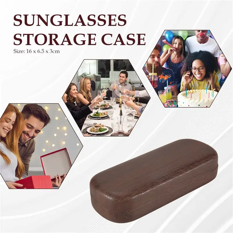 ABLK Portable Glasses Case Hard Wooden Grain Spectacle Frame Box Reading Glasses Sunglasses Holder Storage Case - view 6